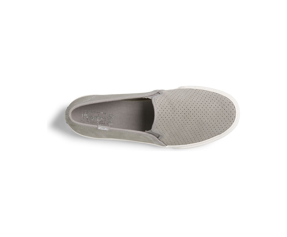 Slip Ons Keds Mujer Gris - Double Decker Perf Suede - 924-AVKPJR